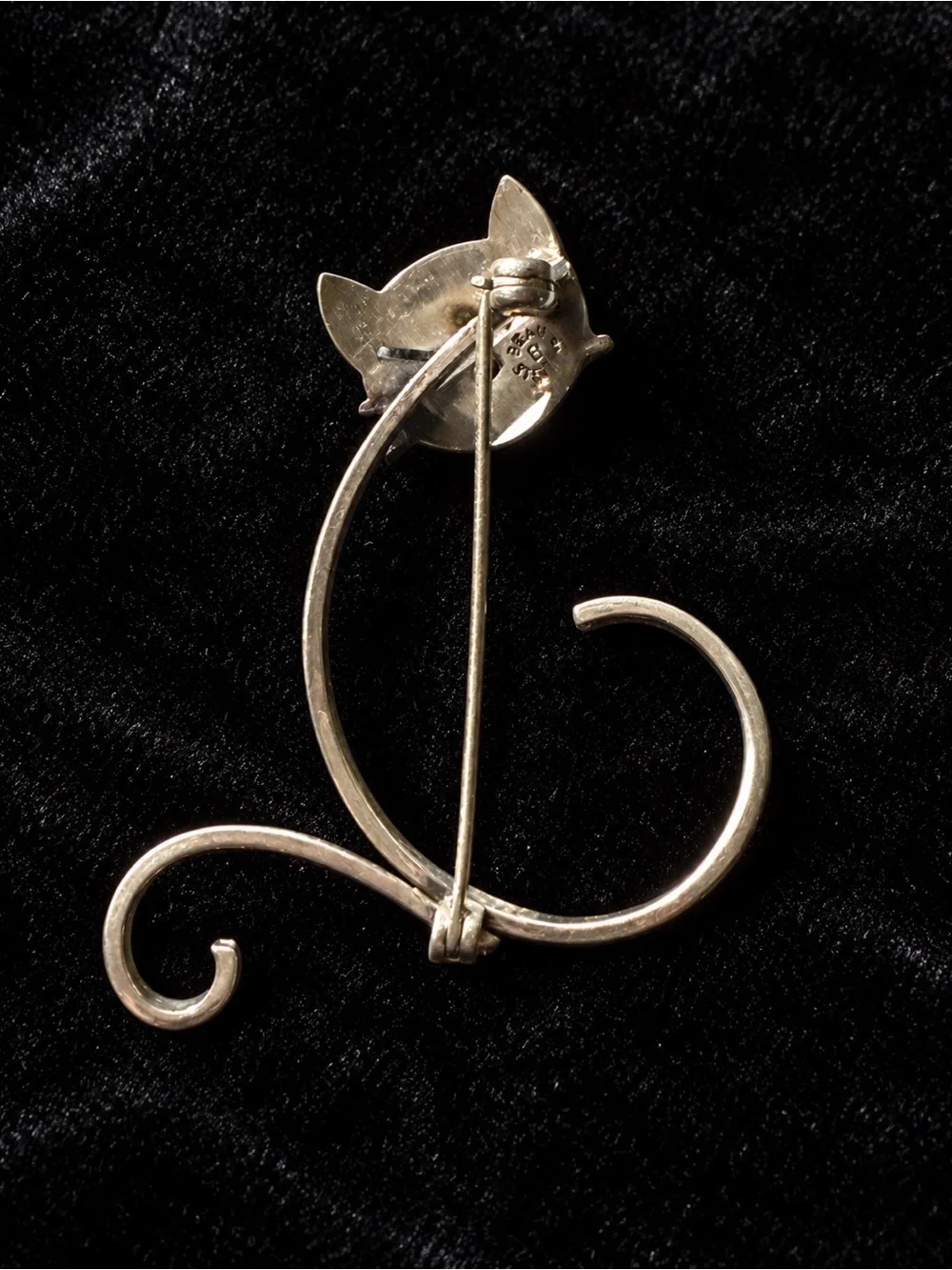 Beau B Sterling Silver Cat Brooch
